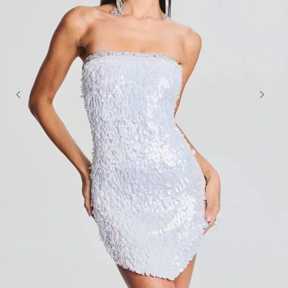 Retrofete Kelly Feather Sequin Dress Size M - Picture 4 of 11